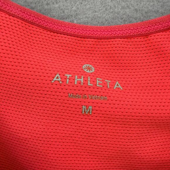 Athleta Tank Women's M Bright Coral w/ Sports Bra Racer Back Yoga Top Athleisure - Picture 6 of 9